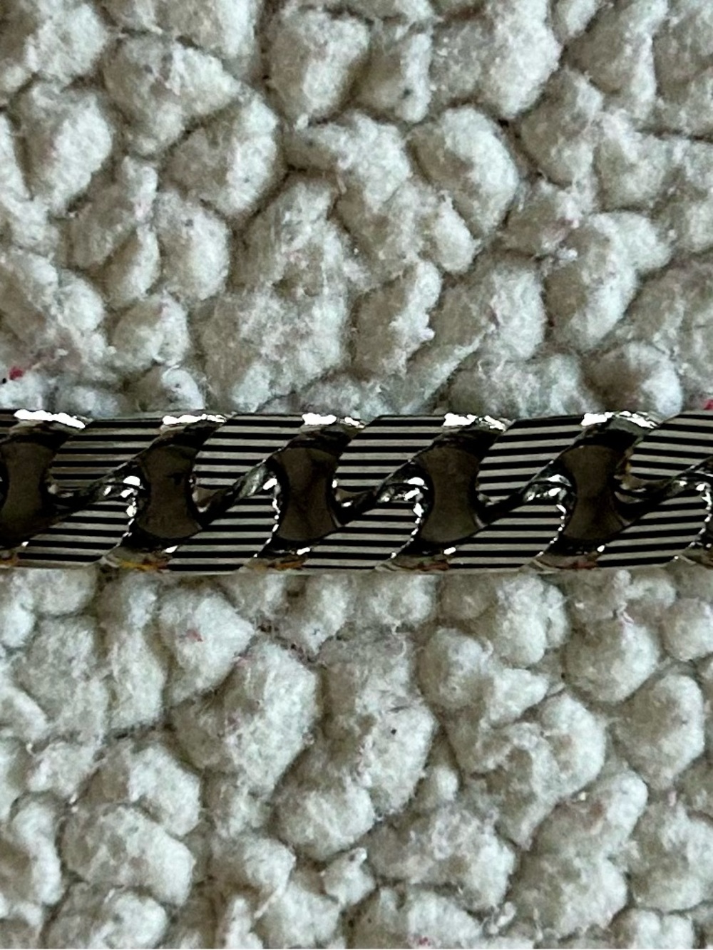 Fendi Palladium Shadow Chain Bracelet with Square Branded Clasp - Size Large - Picture 9 of 14